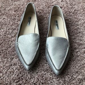 Karl Lagerfeld silver flats